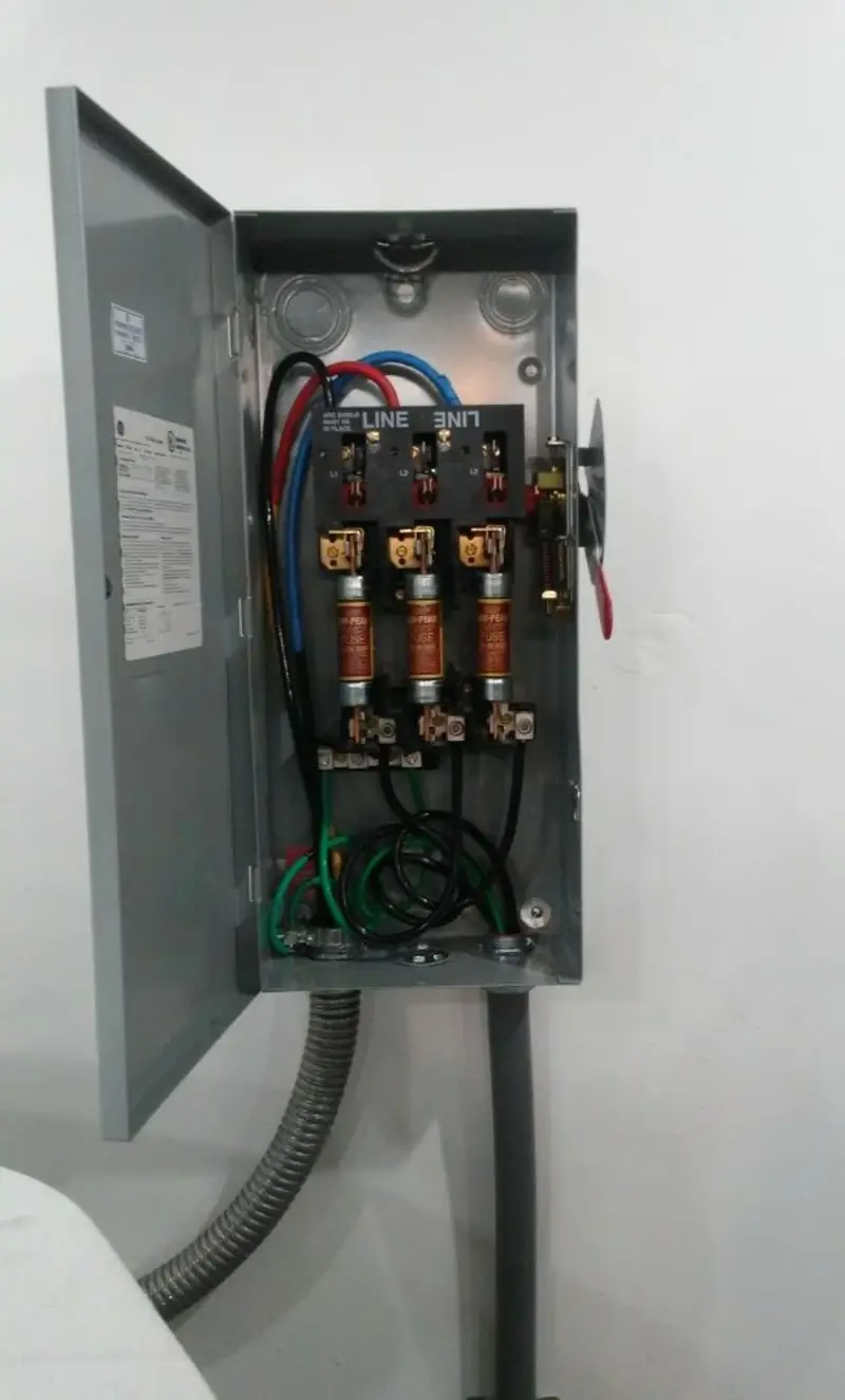 Three-phase disconnect switch installed for Electrical Wiring & Rewiring in East Camden